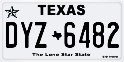 TX license plate DYZ6482