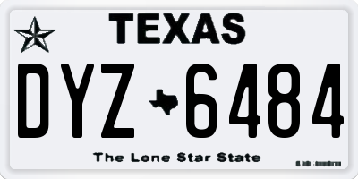 TX license plate DYZ6484