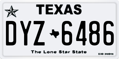 TX license plate DYZ6486
