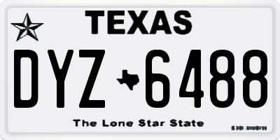 TX license plate DYZ6488