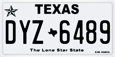 TX license plate DYZ6489