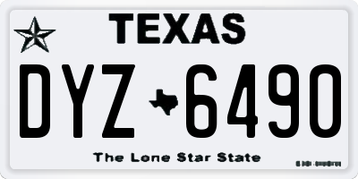 TX license plate DYZ6490