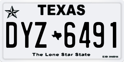 TX license plate DYZ6491