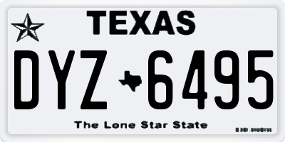 TX license plate DYZ6495
