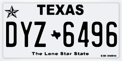 TX license plate DYZ6496