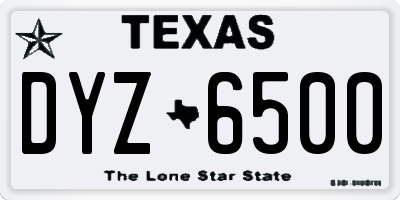 TX license plate DYZ6500