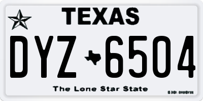 TX license plate DYZ6504