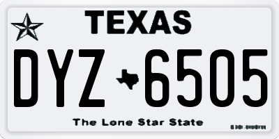 TX license plate DYZ6505