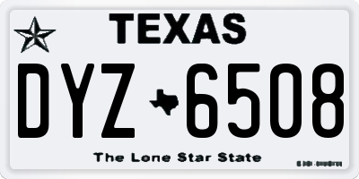 TX license plate DYZ6508