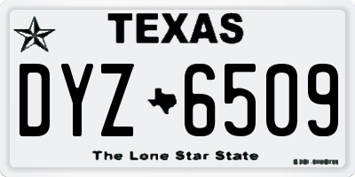 TX license plate DYZ6509