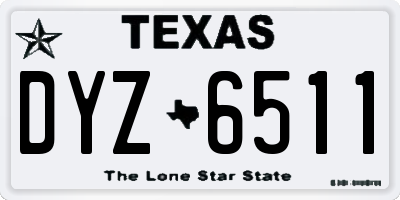 TX license plate DYZ6511