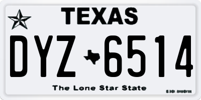 TX license plate DYZ6514