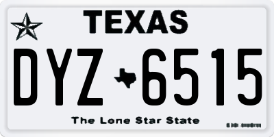 TX license plate DYZ6515