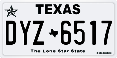 TX license plate DYZ6517
