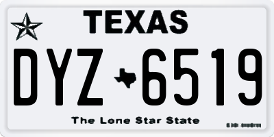TX license plate DYZ6519