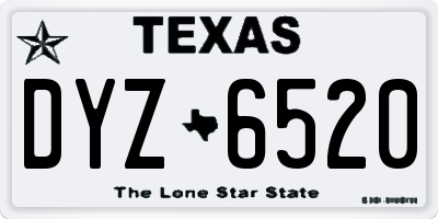 TX license plate DYZ6520