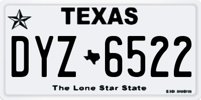 TX license plate DYZ6522