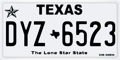 TX license plate DYZ6523