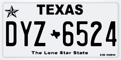 TX license plate DYZ6524