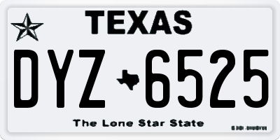 TX license plate DYZ6525