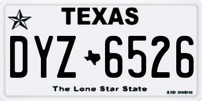 TX license plate DYZ6526