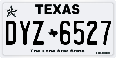 TX license plate DYZ6527