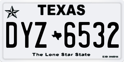 TX license plate DYZ6532