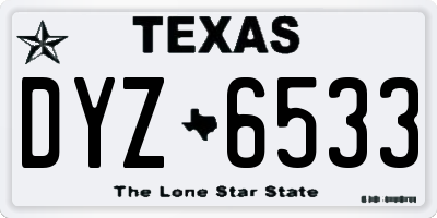 TX license plate DYZ6533