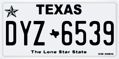 TX license plate DYZ6539