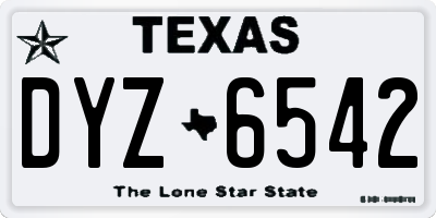 TX license plate DYZ6542