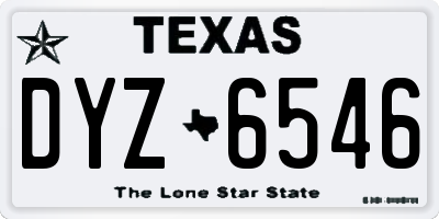 TX license plate DYZ6546