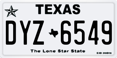 TX license plate DYZ6549