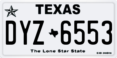 TX license plate DYZ6553