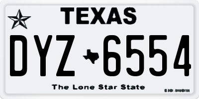 TX license plate DYZ6554