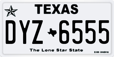 TX license plate DYZ6555