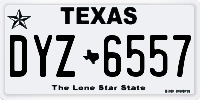 TX license plate DYZ6557