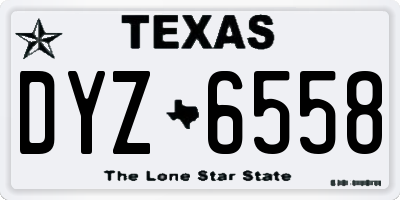 TX license plate DYZ6558