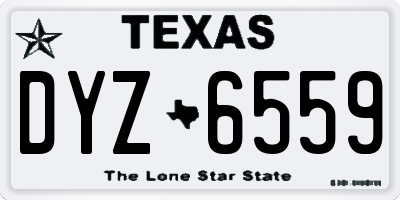 TX license plate DYZ6559