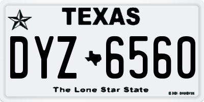 TX license plate DYZ6560