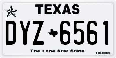 TX license plate DYZ6561
