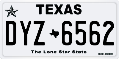TX license plate DYZ6562