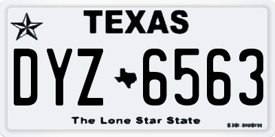TX license plate DYZ6563