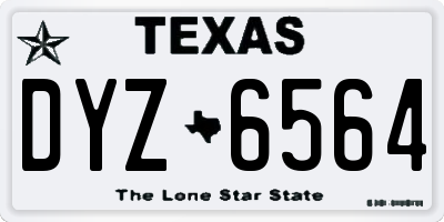 TX license plate DYZ6564