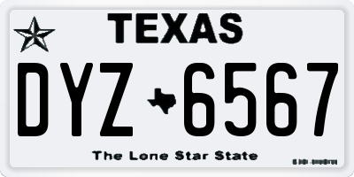 TX license plate DYZ6567