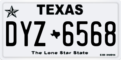 TX license plate DYZ6568
