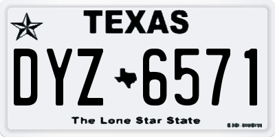 TX license plate DYZ6571