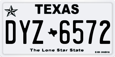 TX license plate DYZ6572
