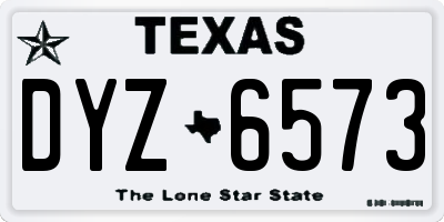 TX license plate DYZ6573