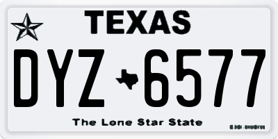 TX license plate DYZ6577