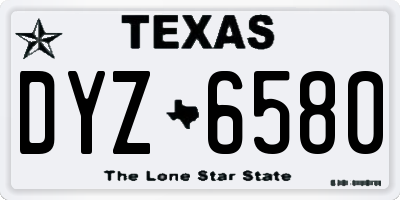 TX license plate DYZ6580